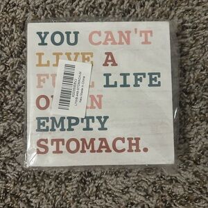 Wooden plaque decor “you can’t live a full life on an empty stomach”